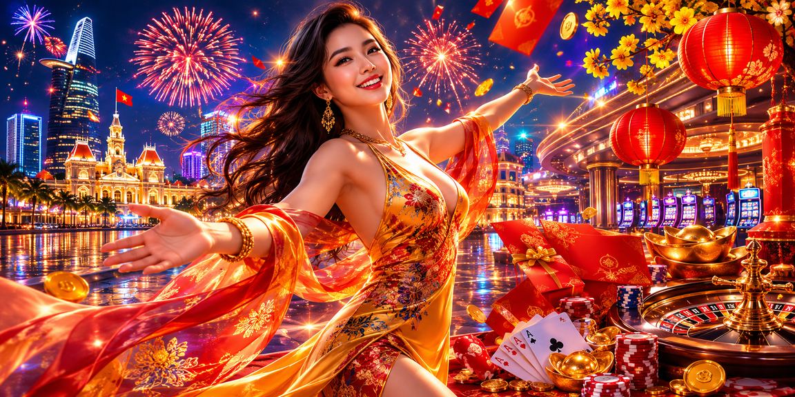 Lễ hội đêm tại Hồ Chí Minh với bao lì xì và cổng thưởng đỏ rực